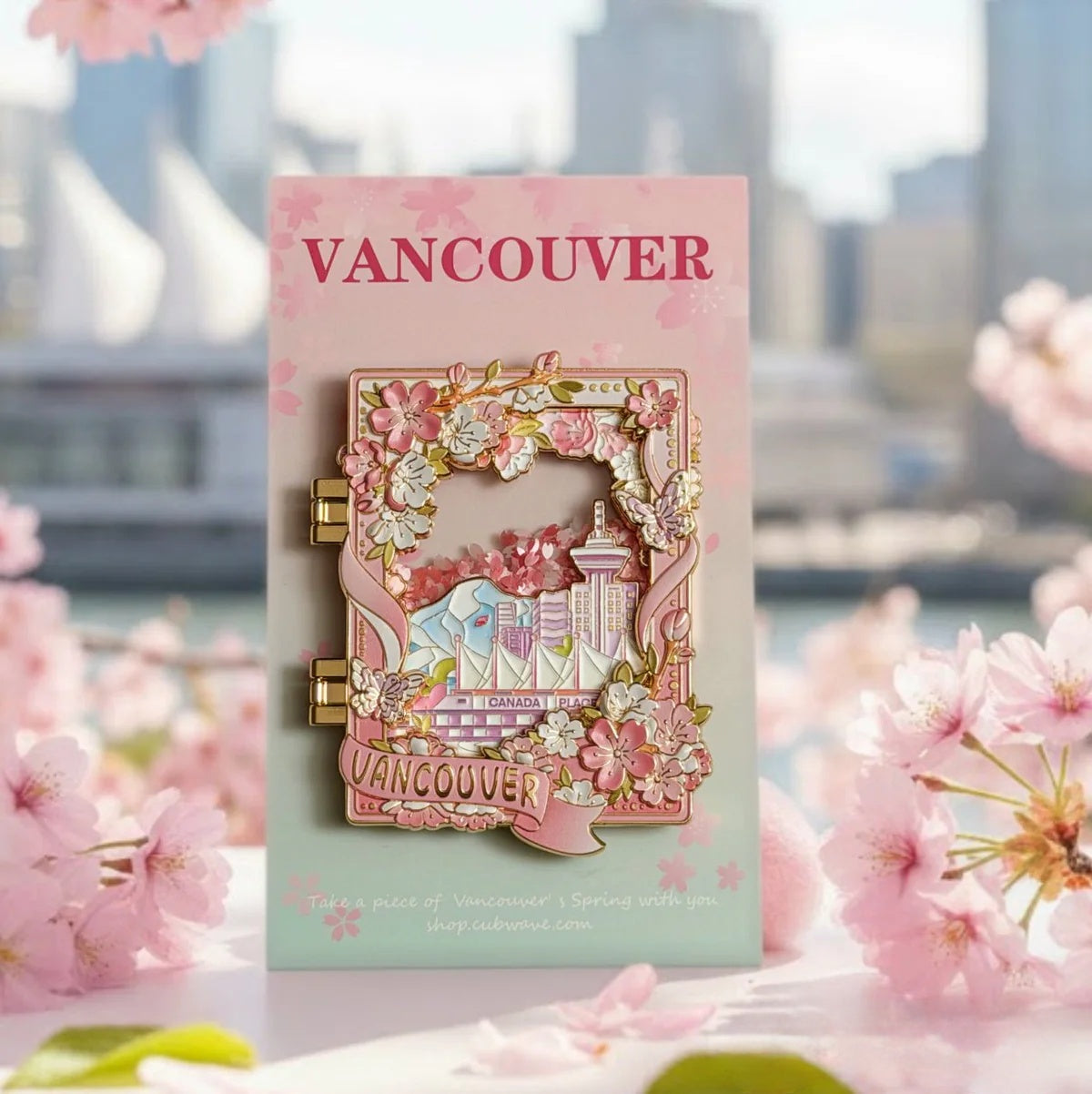 Sakura-Frame Folded Sandflow Fridge Magnet