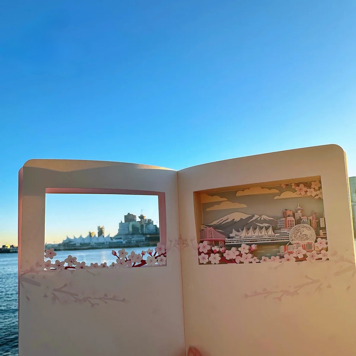 Vancouver Sakura Whisper · 3D Paper-Cut Notebook (Pink)