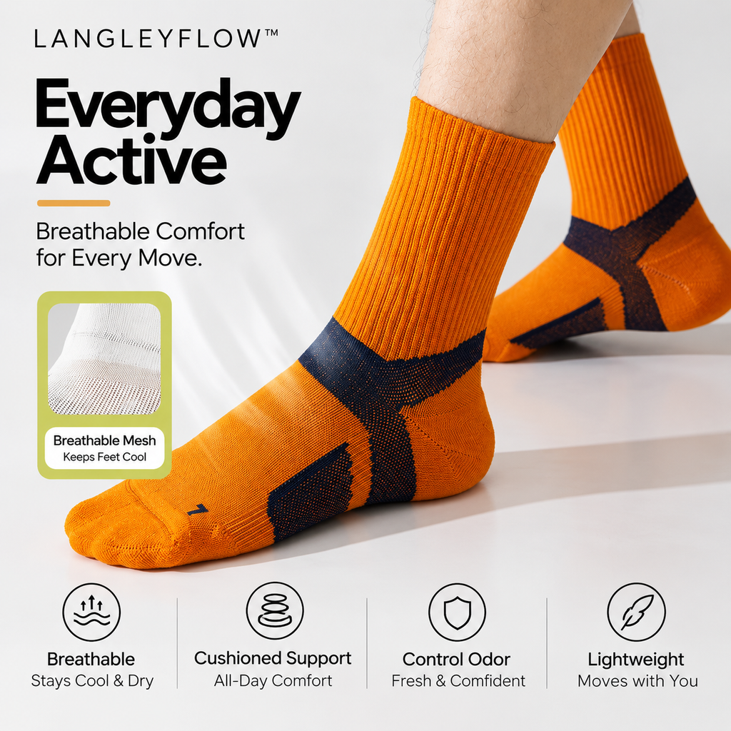 Langley Flow™ Women's Everyday Active Socks – 10-Pair Pack