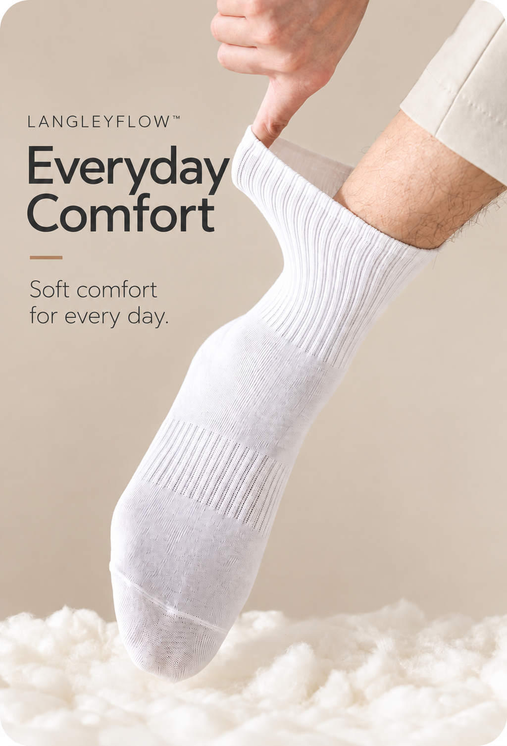 Langley Flow™ Everyday Comfort Socks – 100-Pair Pack