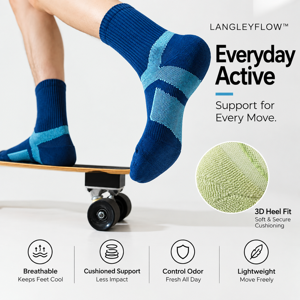 Langley Flow™ Women's Everyday Active Socks – 10-Pair Pack