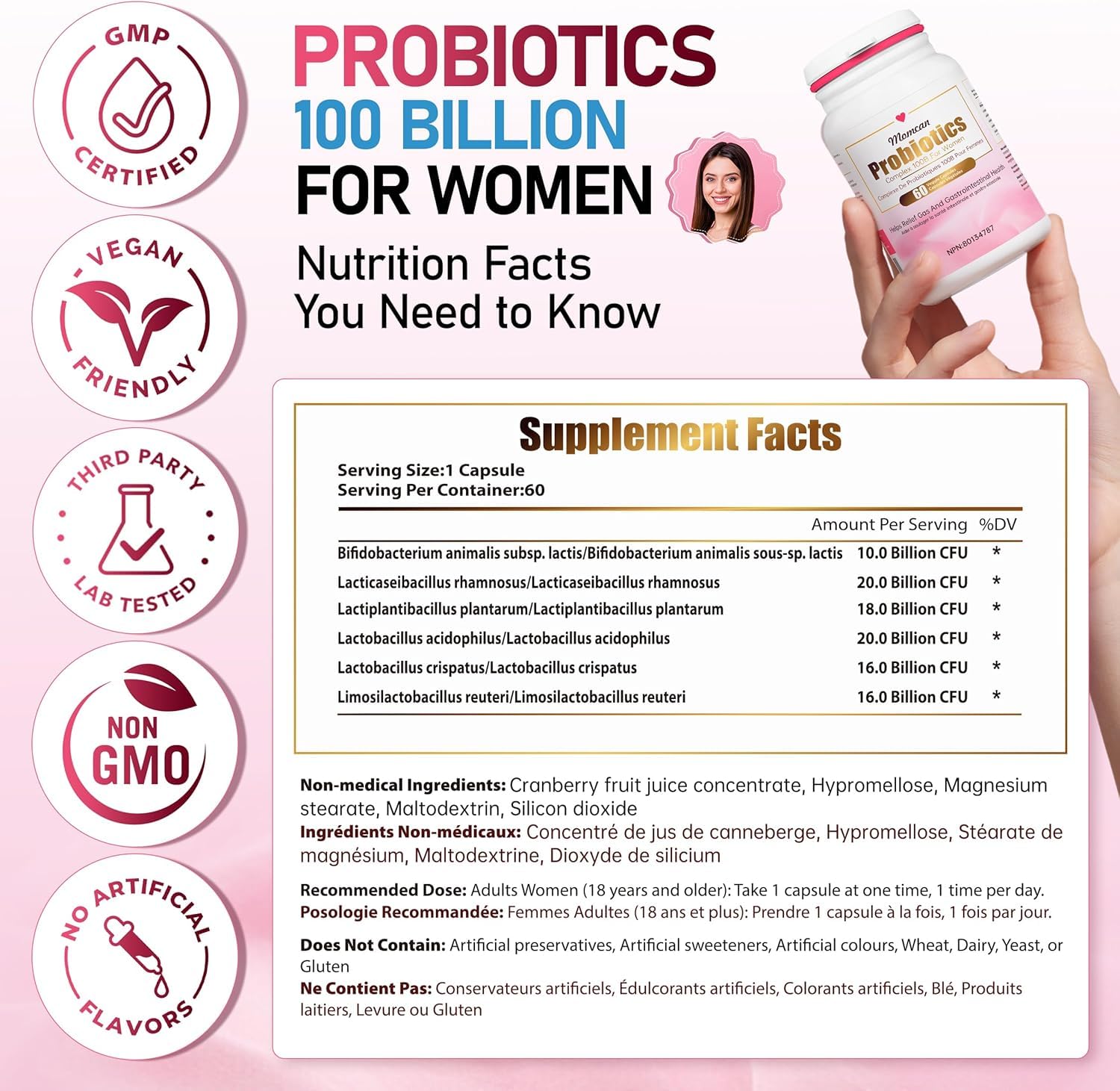 Probiotics 100B CFU | 6 Strains | Gut & Immune Support