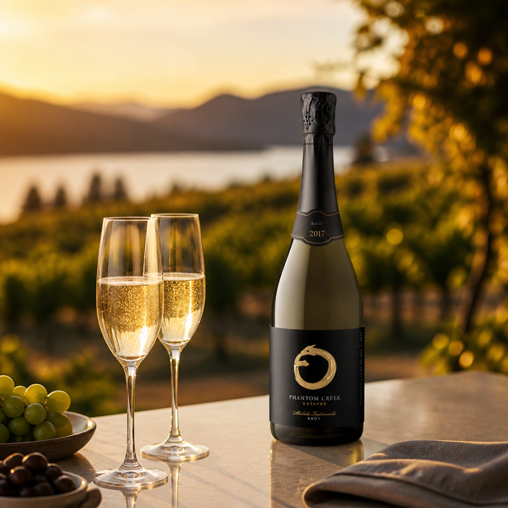 Phantom Creek sparkling wine celebration scene for premium BC gifting