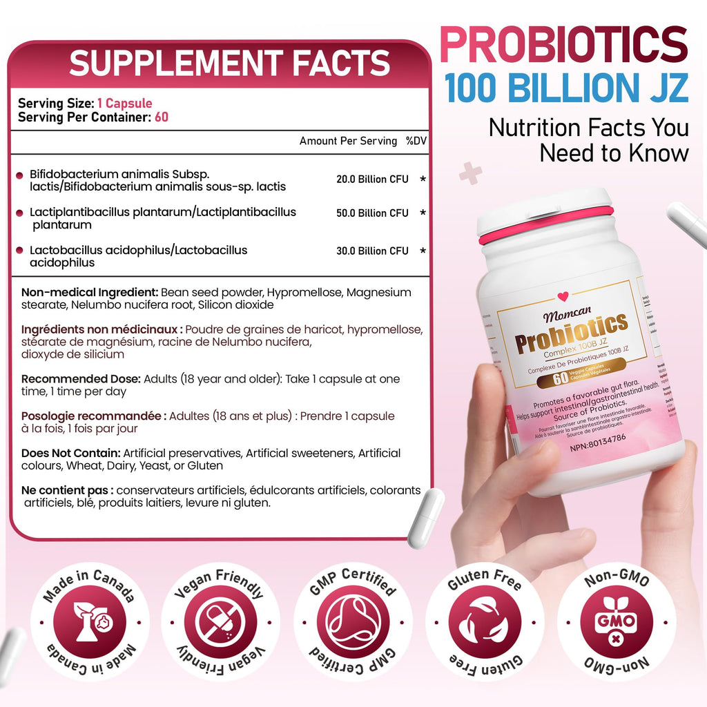 Probiotics 100B CFU | 3 Strains | Gut & Immune Support