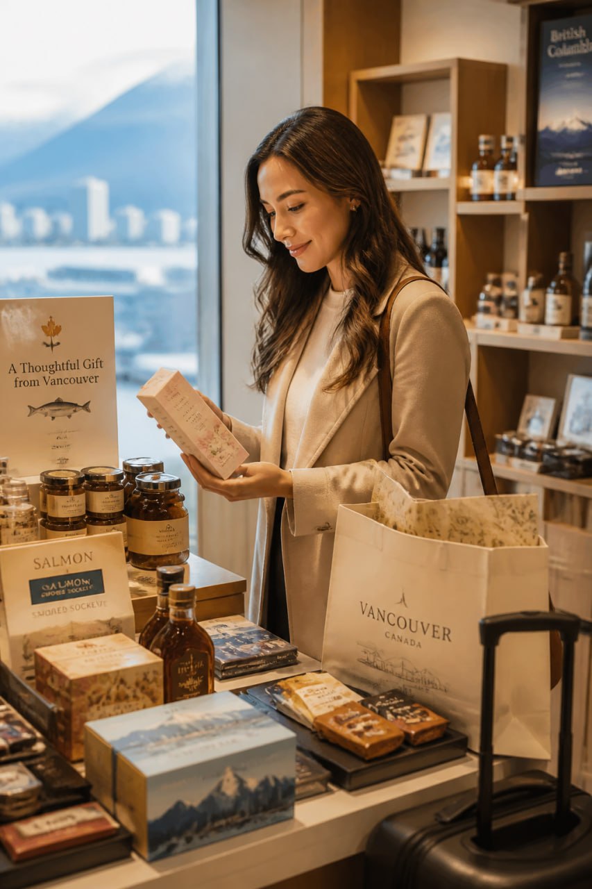 Visitor shopping for thoughtful gifts in Vancouver